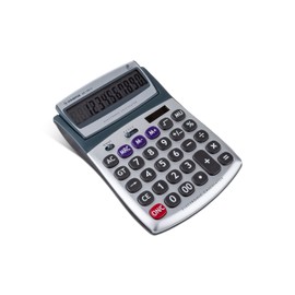 Osama Large Office Calculator with 12 Digits, 3 Memory Keys and Dual Power Supply - Professional Calculator with Mark Up for Work and University, 3.6 x 11.5 x 15.5 cm, Silver/Black