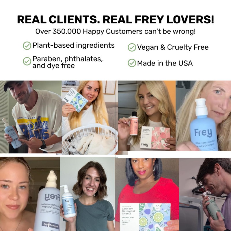 FREY Laundry Detergent Sheets – Bergamot Beach Scent | Plant-Derived