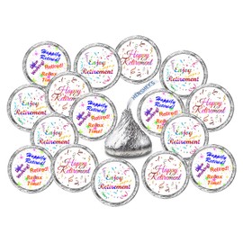 324 Retirement Kisses Stickers, Chocolate Drops Labels Stickers for Retirement Party, Party Favors Decor for Hershey's Kisses, Happy Retirement, Enjoy Retirement Kisses Stickers