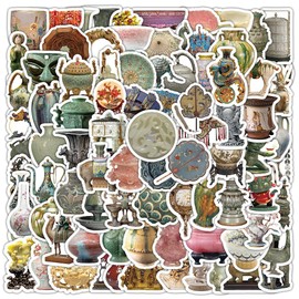 Vintage Artifacts Stickers, 100PCS Small Size Vinyl Waterproof Aesthetic Retro Art Object Stickers for Teens Adults, Classic Antique Collectibles Vision