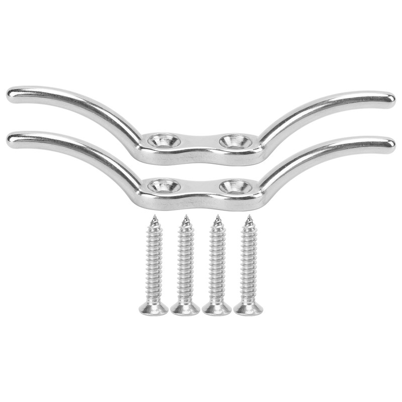 2pcs/set 6in Cleat Stainless Steel Flagpole Cleat Hook Flag Halyard