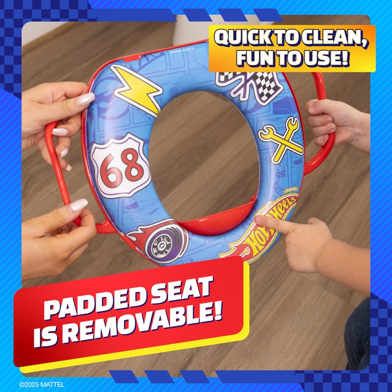 Hot Wheels Soft Potty Training Seat for Toilet with Storage
