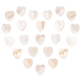 UNICRAFTALE 40Pcs Heart Shape Shell Charms Natural Freshwater Shell Pendants Heart Charms Small Dangle Pendants Summer Jewelry Charms for Necklace Bracelet Earrings Making