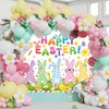 7x5ft Happy Easter Backdrop Cute Easter Bunny Style Colorful Egg