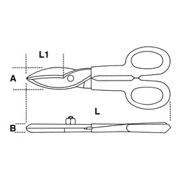 Beta 11120025 Model 1112 250 Tin Snips Straight, Wide Blades, 250mm