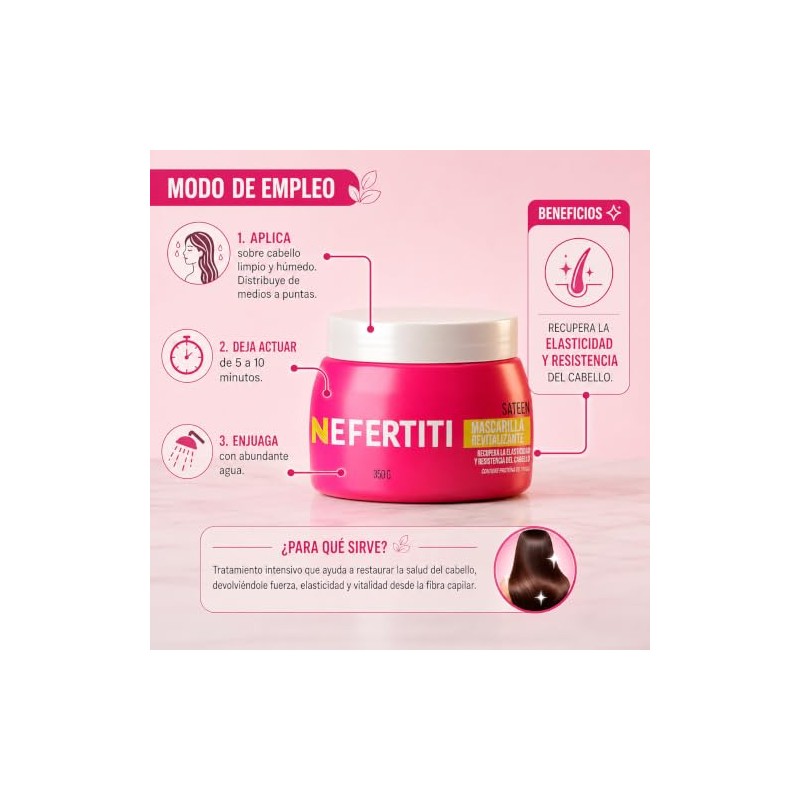 Nefertiti MASCARILLA REVITALIZANTE SATEEN PROTEINA DE TRIGO 350 GR