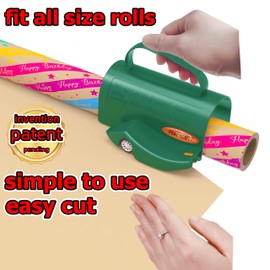 PERFYCUT Wrapping Paper Roll Cutter Tool with 3 pcs Replaceable Blade Kit Gift Wrapping Paper Cutter for Christmas and Birthday Wrapping Paper Gift Wrap Cutter Holder Tube Slicing Trimming.