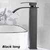 Black Waterfall Bathroom Faucet for Wash Basins – Short Deck-Mounted