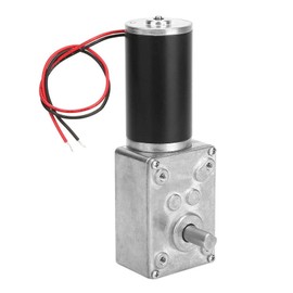 24V 5RPM DC Worm Gear Motor 68 kg cm 31 mm High Torsion Self-Locking Motor Reversed Mini Turbine Gear Motor for DIY Robot Rotary Table Door Lock Curtain Machine