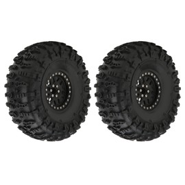 2PCS RC Car Aluminum Alloy 60mm Rubber Tires Wheel Rims for Capra 1.9UTB AXI03004 RBX10 Ryft 90048 RR10Black