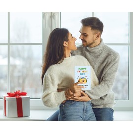 JUESMOS Funny Fathers Day Card for Husband Boyfriend Romantic Fathers Day Cards for Him Men from Spouse Wife Girlfriend Naughty Husband Gifts Card with Envelope