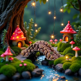 DIY Miniature Resin Bridge for Fairy Garden - Brown Small Bridge Lawn Ornament, Vintage Style, Perfect for Dollhouse Decor, Garden Decorations, and Craft Projects (6.6 x 2.5 cm)