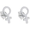 ENTREPLATA Women's 925 Sterling Silver Earrings with Feminist Symbol Venus