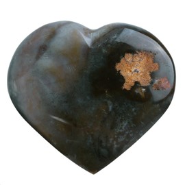 TUMBEELLUWA Natural Agate Puffy Heart Crystals and Healing Stones, Polished Heart Shaped Crystal Palm Worry Stones for Anxiety Stress Relief, 2.95-3.74 Inch