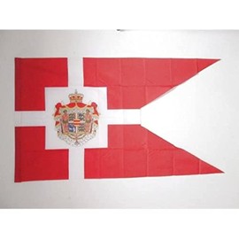 Royal Standard of Denmark Flag 2' x 3' for a pole - Danish Kingdom flags 60 x 90 cm - Banner 2x3 ft with hole - AZ FLAG