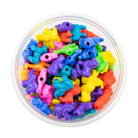 Hygloss Products, Inc Plastic 25mm Craft Beads for Kids Safari Life Animal Design-Arts & Crafts Activity-Multi Bracelets, Necklaces & Keychains-150 Pieces