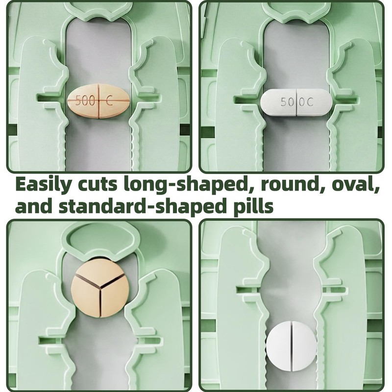 Pill Cutter Splitter with Adjustable Slot, 1/2 1/3 1/4 Tablet