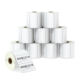 BETCKEY - 3" x 1.5" (76 mm x 38 mm) Barcode Shipping & Address Labels Compatible with Zebra & Rollo Label Printer,Premium Adhesive & Perforated [10 Rolls, 9500 Labels]