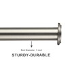 YunNephele Hanging Curtain Rod 36-56 inch Nickel Brushed,1 inch diameter
