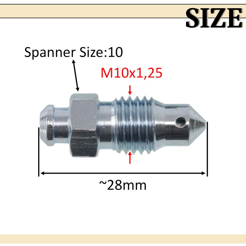 AERZETIX - C73956-2x Valves, Bleeding Screw M10x1.25 - Compatible with