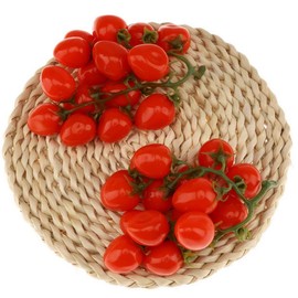Gresorth 2 Pack Artificial Red Cherry Tomatoes Decoration Fake Tomato Home Kitchen Party Christmas Display