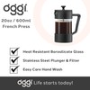Oggi Borosilicate Glass French Press Coffee Maker (20oz)- 5 Cup