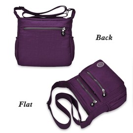 LassZone Nylon Crossbody Bag for Women Multi Pocket Casual Messenger Bag Lightweight Shoulder Handbag Ladies Waterproof Travel Purse