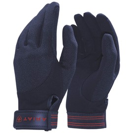 ARIAT Tek Grip Glove Navy - Easy Stretch - Unisex - The go-to glove for riding and schooling - Articulated fingers bend Glove Size - 10