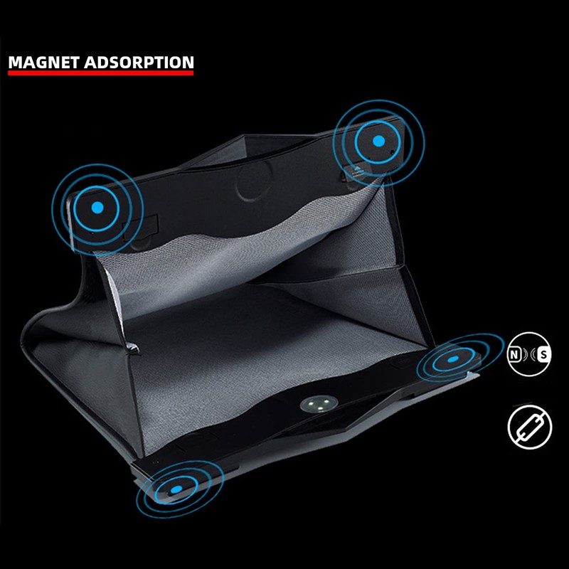 AOWIS Car Leather Trash Bag Smart LED Waterproof Organizer Storage