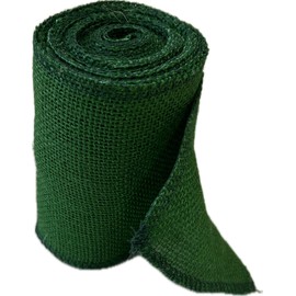 AAYU Brand Premium Burlap Ribbon Rolls | 5 Inch x 5 Yards | 100% Natural, Eco-Friendly | Floral Arrangements and Gift Decor (Dark Green)