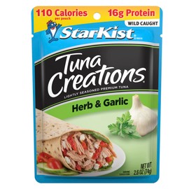 StarKist Tuna Creations, Herb and Garlic, 2.6 oz pouch (Pack of 24) (Packaging May Vary)