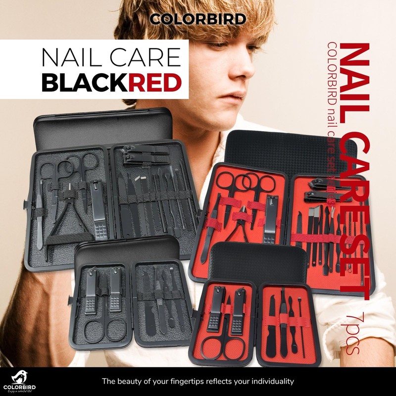 COLORBIRD ネイルケアセット 爪切り ネイルケア 爪やすり 甘皮処理 眉毛 ハサミ 毛抜き 耳かき