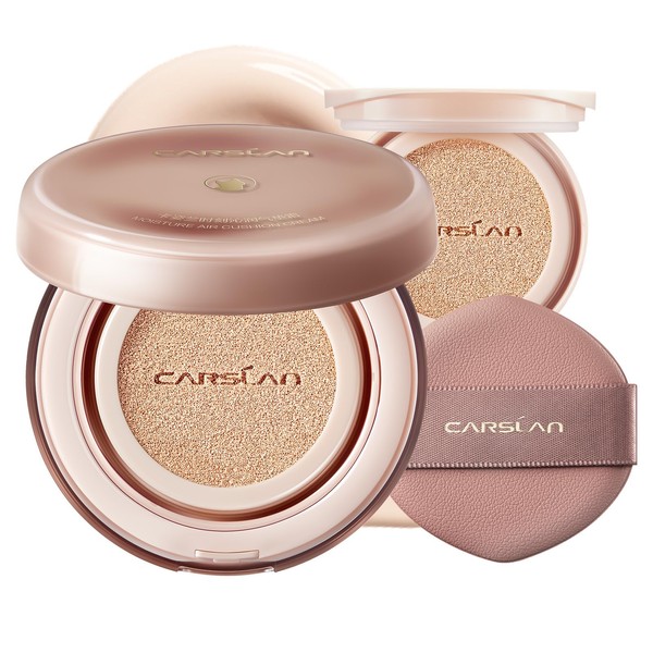 CARSLAN Moisture Air Cushion Cream Face Foundation Makeup, Lightweight, Full