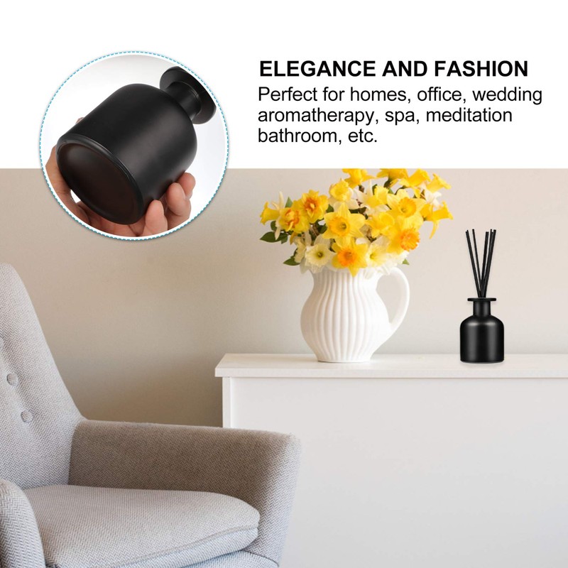 2 x 150 ml Diffusorflaschen aus schwarzem Glas, Aromatherapieflaschen für