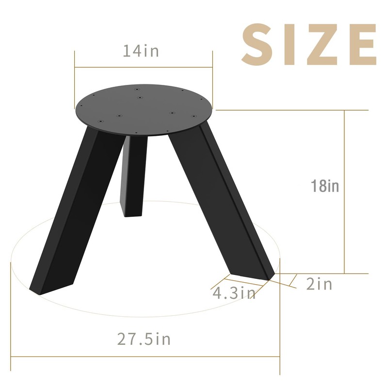 Orgerphy 18” Round Plate Table Base Leg |18 inch Metal