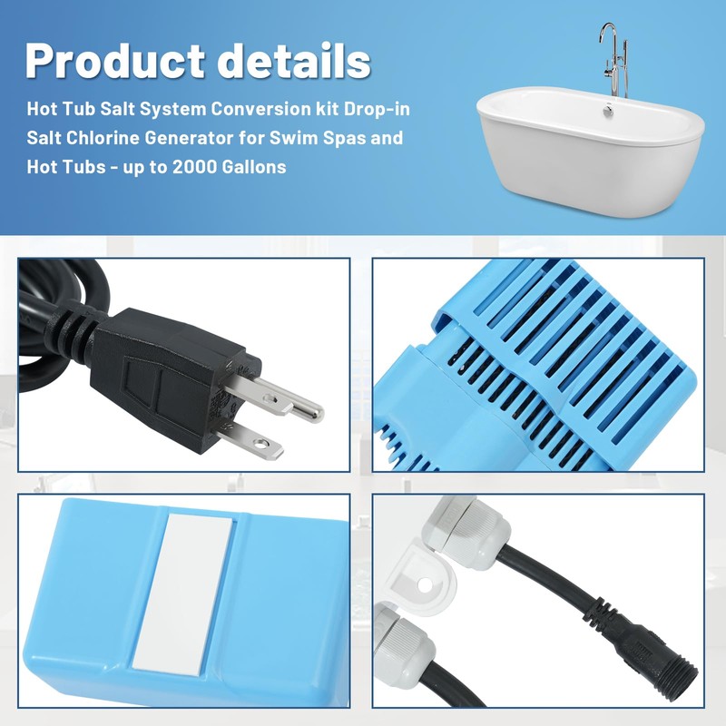 Fenglesha Hot Tub Salt System Conversion kit Drop-in Salt Chlorine