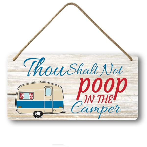 Funny Camping Sign Camper Bathroom Decor No Pooping In The