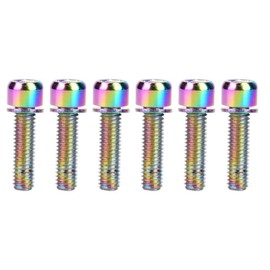 6Pcs M5x25mm Tornillos de cabeza hueca hexagonal Tornillo de soporte de botella de bicicleta de aleaci¨®n de titanio Tornillo Accesorio de bicicleta(Colores) Piezas para bicicletas y repuestos