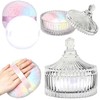 Body Powder Puff And Container With Puff Set 6" Crystal