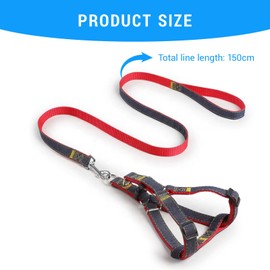 COWANIEE 2 Pcs Double Ended Lead for Dogs Set, Doube Clip Leads with Dog Harness Led Light Pendant (Red)