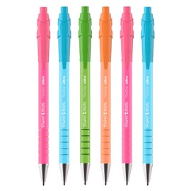Paper Mate Flexgrip Ultra Retractable Ballpoint Pens | Medium Point | Blue Ink | Bright Retro Barrels | Pack of 6