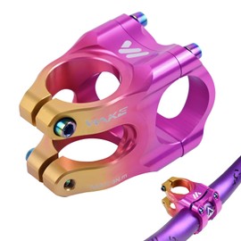 ROADNADO Bike Stem 31.8mm Handlebars 35mm Short MTB Stem Aluminum Alloy CNC Lightweight Bicycle Stem for MTB, BMX, Mountain Bike, Road Bike (Pink Gold)