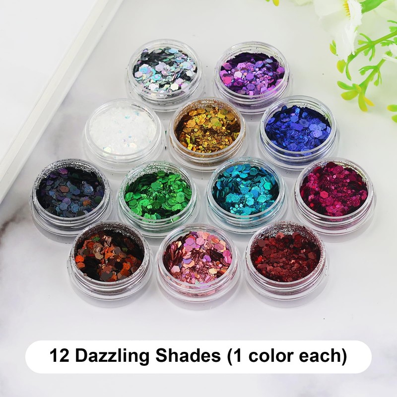 Make-up, Body Glitter Accessories for Nails, Eyes, Lips, Hair, Body