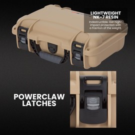 NANUK 909 Hard Case with Customizable Cubed Foam, IP67 Waterproof & Crushproof, Rugged Construction for Ultimate Protection, Made in North America – Tan (12.6” x 9” x 4.4”)