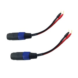 WJSTN Banana Plug to Female Speakon Speaker Adapter Cable 2mm Banana Plug Closed Screws Connectors to Speakon Speaker 6 inches 2 Pack