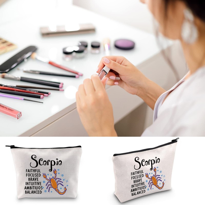 BLUPARK Zodiac Sign Cosmetic Bag Horoscope Makeup Bag 12 Constellation
