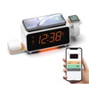 Dual Wireless Charging Alarm Clock Radio with Bluetooth Speaker, FM