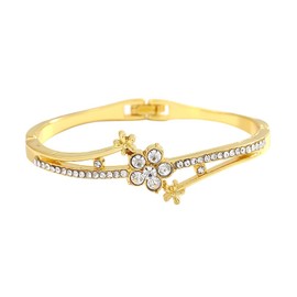 TTPSRY Bracelet Women Flower Zirconia Crystal Vintage Elegant Geometric Round Bangle Jewellery Creative Gift Birthday Christmas for Girls Girlfriends Sisters Mom Family Daughter Wife