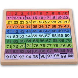 MEMOVAN Wooden Math Learning Board Toy, Montessori 1-100 Consecutive Numbers Hundred Digital Board Preschool Educational Counting Game for Kids, Wooden Building Blocks Domino Game with Storage Bag