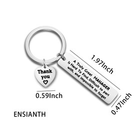 ENSIANTH Manager Gift A Truly Great Manager Is Hard to Find Difficult to Part With and Impossible to Forget Keychain Thank You Gift for Management,Leader,Boss (Manager Gift)